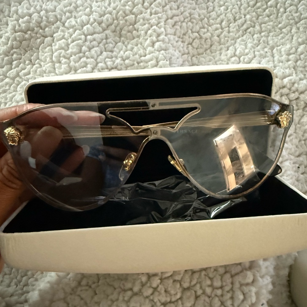 Versace Cream Eyeglass Case